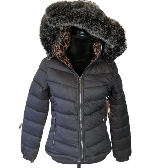 Snobbish Reversible Leopard Puffer Coat 